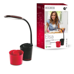 Lampka biurkowa LED ELSA Nilsen z przybornikiem czarna PX037E