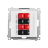 Gniazdo głośnikowe 4-krotne (przekrój przewodów dla wejścia i wyjścia 2,5 mm2) biały mat Kontakt Simon 55
