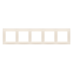 Ramka pięciokrotna Nature szkło mrożone kremowe Kontakt Simon 55