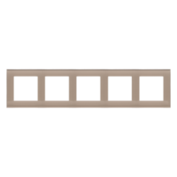 Ramka pięciokrotna Nature szkło mrożone beżowe Kontakt Simon 55