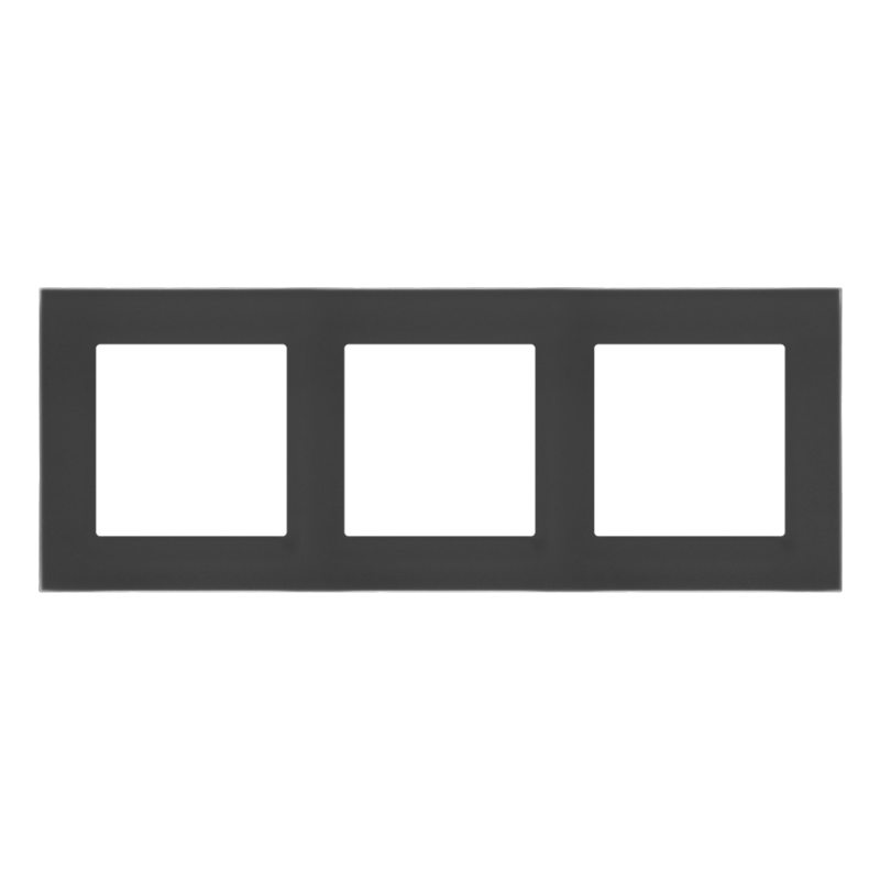Ramka potrójna Nature szkło mrożone czarne Kontakt Simon 55