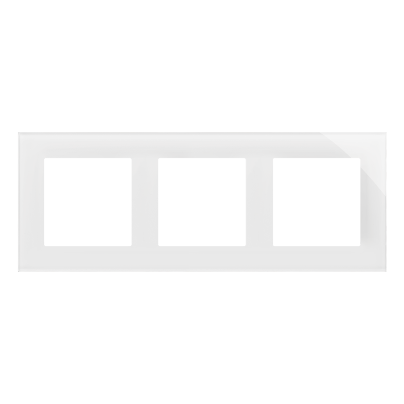 Ramka potrójna Nature szkło classic białe Kontakt Simon 55