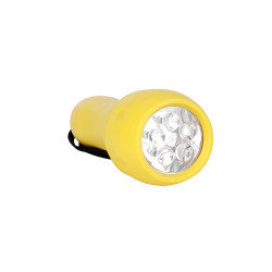 Latarka led 300 GY 0,5W, 19lm, 2xD(R20), gumowa, 4 soczewki, uchwyt, zasięg 20m Nilsen Camp