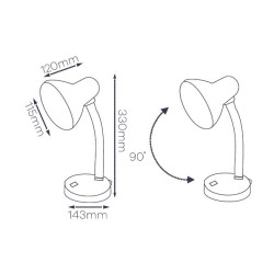 Lampka biurkowa E27 SOFI biała FN005