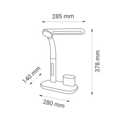 Lampka biurkowa LED Mati Nilsen z przybornikiem biała PX020