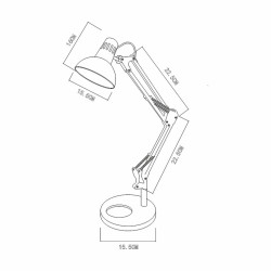 Lampka E27 Ariel kreślarska czarny/chrom LS010